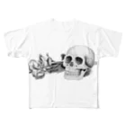 暗国の杜　SUZURI支店のRose&Skull All-Over Print T-Shirt