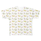 Sharroodの馬と花のTシャツ（フルグラフィックB）  フルグラフィックTシャツ