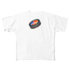 Hustle Hockeyのボストンテリア アイスホッケー シュートマシーン All-Over Print T-Shirt