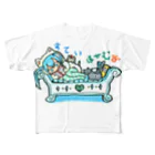 miku'ꜱGallery星猫のSTAY HOME💙mikuと愛猫 Stay home♪ 풀그래픽 티셔츠
