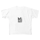 モモンヌの洋服屋さんのブダペスト地下鉄　線画 All-Over Print T-Shirt