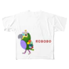 ねこぜや のROBOBO アオボウシインコ フルグラフィックTシャツ