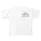 frankc8のSocial Distancing 6 Feet フルグラフィックTシャツ