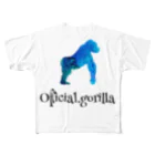 Official-gorillaのOfficial.girillaグッズ(ブルーナチュラルver.)黒字 フルグラフィックTシャツ