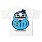 MoonbowのMr.Dandy DARUMA (水色) フルグラフィックTシャツ