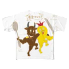 チャンピオンカレー＠SUZURI店の能登牛・黄金コンビ All-Over Print T-Shirt