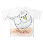 まめるりはことりのセキセイインコ　レティ【まめるりはことり】 フルグラフィックTシャツ