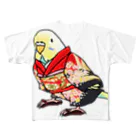 まめるりはことりのごきげん着物セキセイインコ【まめるりはことり】 All-Over Print T-Shirt