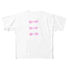 れんのチャイナボタンPINK フルグラフィックTシャツ