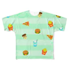 Yokokkoの店のYUMMY!!!(ストライプ） All-Over Print T-Shirt