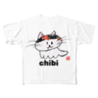 わらしな山猫堂のチビ猫クレヨンイラストS フルグラフィックTシャツ