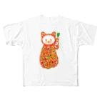 あいざわりさ子の招きねこねこ フルグラフィックTシャツ