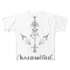 SANKAKU DESIGN STOREの宇宙からの交信。CHANNELING.B 黒 All-Over Print T-Shirt