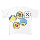 まめるりはことりのオカメインコばつ×【まめるりはことり】 All-Over Print T-Shirt