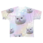 NukoNukoの夢カワイイねこ天使（大群） フルグラフィックTシャツ