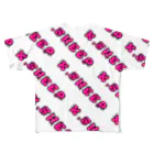 K.SHEEPのピアスロゴ(ショッキングピンクフィル)【ホワイト】 All-Over Print T-Shirt