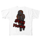 nyanchu08023のSTAY HOME ゾンビ フルグラフィックTシャツ