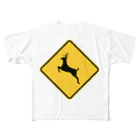Road Sign Shopの鹿注意 フルグラフィックTシャツ