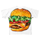 水彩イラストグッズのテイクアウトしたくなるハンバーガー フルグラフィックTシャツ