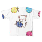 Haruna shopのしろねこ♡夏祭り ver  フルグラフィックTシャツ