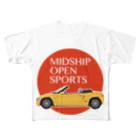 Puuun Shopの黄色いオープンカー フルグラフィックTシャツ