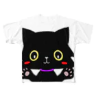 Myalmoの黒猫グッズ01 フルグラフィックTシャツ