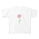 Anju_rian︎︎☁︎︎*.のPink Rose フルグラフィックTシャツ