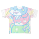 アジサイの織のSweet Bear Bear Bear フルグラフィックTシャツ