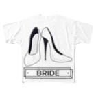 ペアTシャツ屋のシバヤさんのペア(BRIDE)ヒール_ホワイト All-Over Print T-Shirt