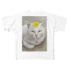 kinako-japanのしーちゃん　たんぽぽのせて フルグラフィックTシャツ