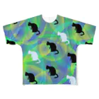 ニャムのアトリエのNEKOZE柄もん All-Over Print T-Shirt