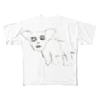 unko unkoのエサ待ちの犬 フルグラフィックTシャツ