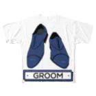 ペアTシャツ屋のシバヤさんのペア(GROOM)シューズ_ブルー フルグラフィックTシャツ