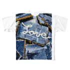 en_madeのデニムメッセージ　LOVE フルグラフィックTシャツ