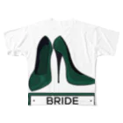 ペアTシャツ屋のシバヤさんのペア(BRIDE)ヒール_グリーン フルグラフィックTシャツ