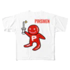 岡本なう - okamoto now -のピンズMen（ぴんずめん・PinsMen） All-Over Print T-Shirt