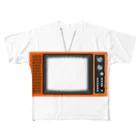 illust_designs_labのレトロな昭和の可愛いテレビのイラスト 画面オン フルグラフィックTシャツ