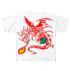 SEA's SHOPのレッドドラゴン All-Over Print T-Shirt