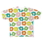 ゴキゲンサンショップのカラフルお花さん All-Over Print T-Shirt