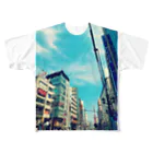 日本風景と自然風景の乃木坂からの風景 フルグラフィックTシャツ