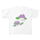 Kumapiの紫陽花 フルグラフィックTシャツ