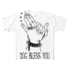 マッチアンドポンプ舎 suzuri支店のDoggymans pray フルグラフィックTシャツ