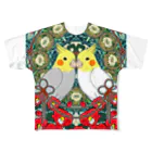 まめるりはことりのオカメインコ椿【まめるりはことり】 All-Over Print T-Shirt