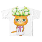 ほっこり絵描きあきこのちーちゃんシリーズ☆多肉植物 フルグラフィックTシャツ