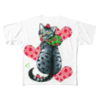 miku'ꜱGallery星猫のいちご大好きにゃんこ フルグラフィックTシャツ