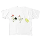 Bianco and NeROのにわとり家族 All-Over Print T-Shirt