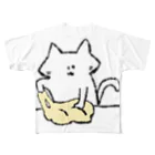 のびネコとおさかなのお店のパン生地こねこネコ　ネコオンリー All-Over Print T-Shirt