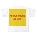 mizutomiのNO LIVE HOUSE NO LIFE フルグラフィックTシャツ