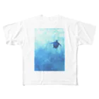 okanoxnekoの楽園　うみがめ All-Over Print T-Shirt