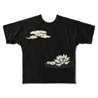 マッチアンドポンプ舎 suzuri支店のツキノシタ 白柄フル All-Over Print T-Shirt